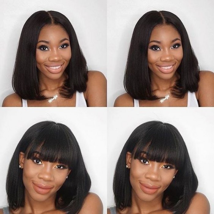 Wig 13"x6" Straight Short Lace Front Human Hair 14 Inches Wig 13"x6" Straight Short Lace Front Human Hair 14 Inches